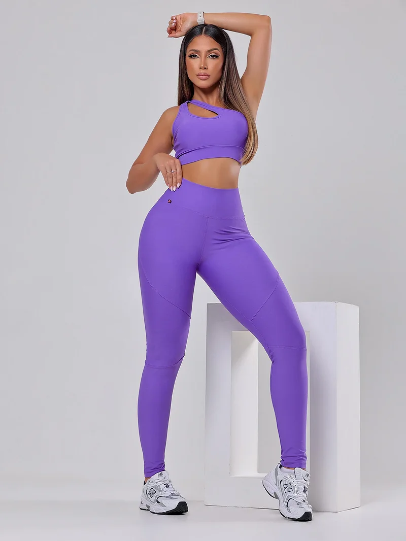 Calça Empina Bumbum Sem Drapeado Roxo