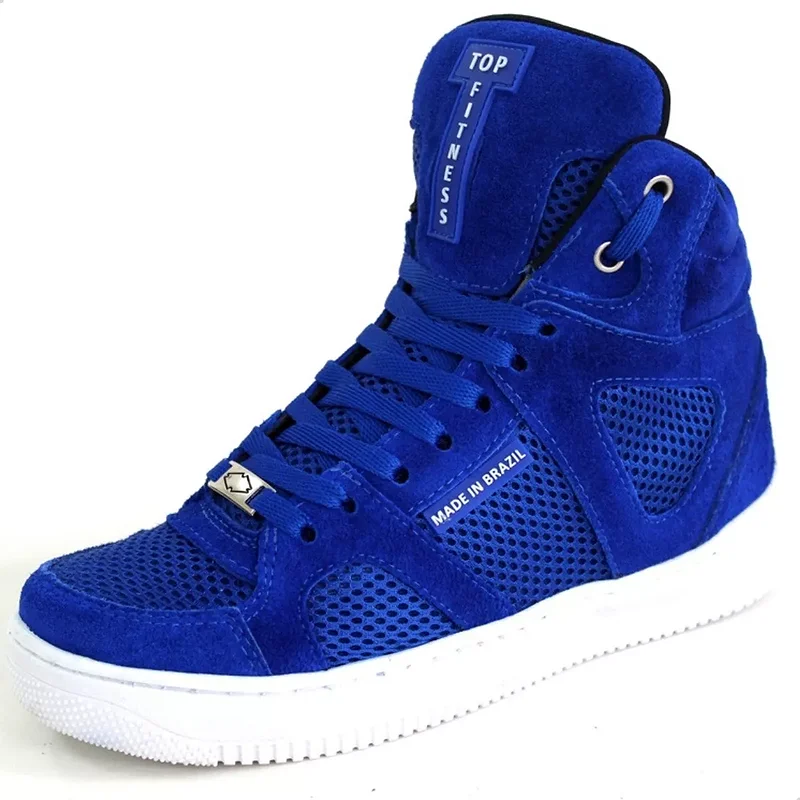 Tênis Botinha Unissex Academia Azul sola Branco