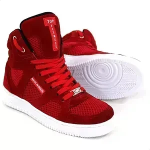 Tênis Botinha Unissex Academia Vermelho Branco