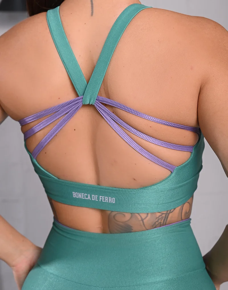 Conjunto Eva Calça Legging Top Verde Água