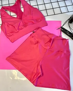 Bermudinha Curta Rosa Flame