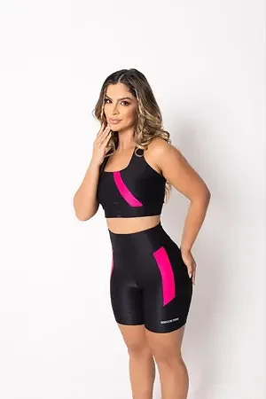 Conjunto Liberty Preto e Rosa