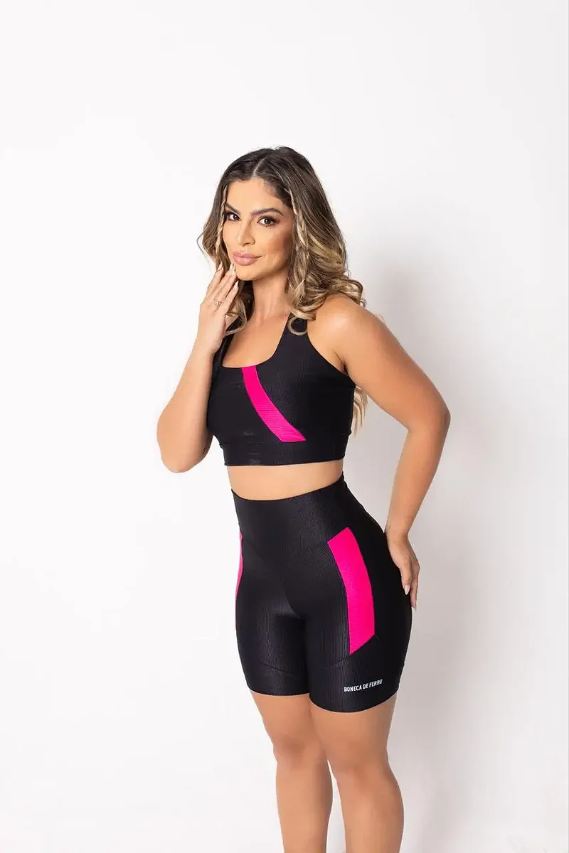 Conjunto Liberty Preto e Rosa